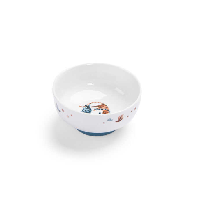 Moulin Roty Παιδικό σετ πιάτων από πορσελάνη και σιλικόνη - Sous mon Baobab