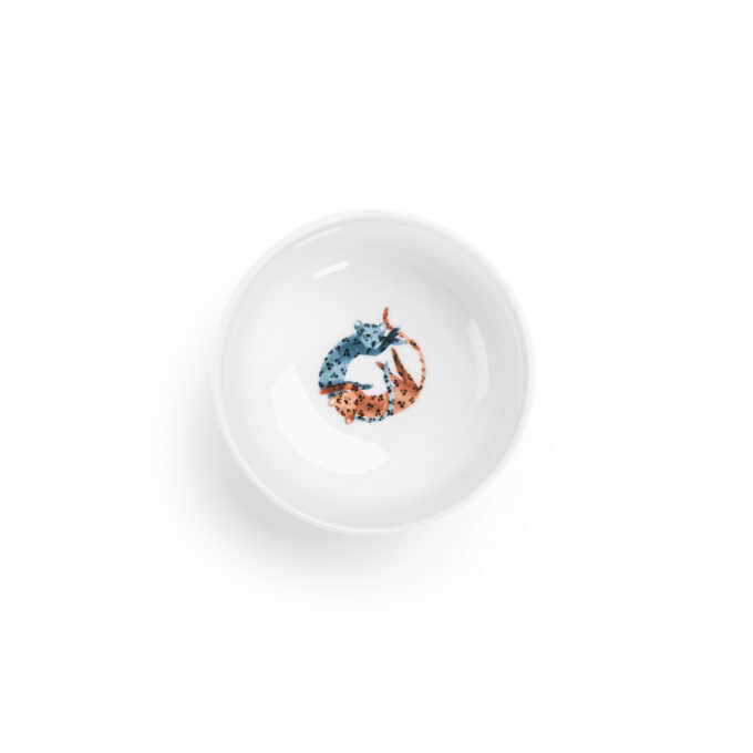 Moulin Roty Παιδικό σετ πιάτων από πορσελάνη και σιλικόνη - Sous mon Baobab