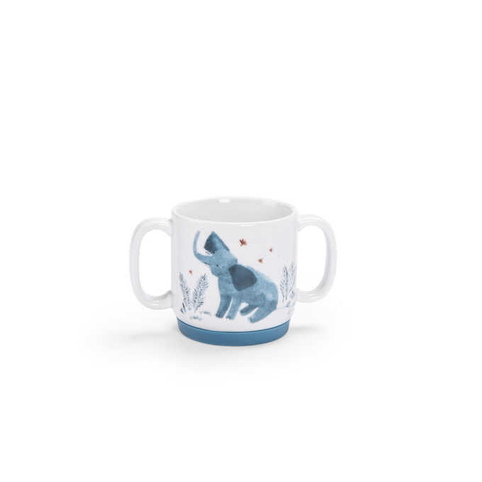 Moulin Roty Παιδικό σετ πιάτων από πορσελάνη και σιλικόνη - Sous mon Baobab