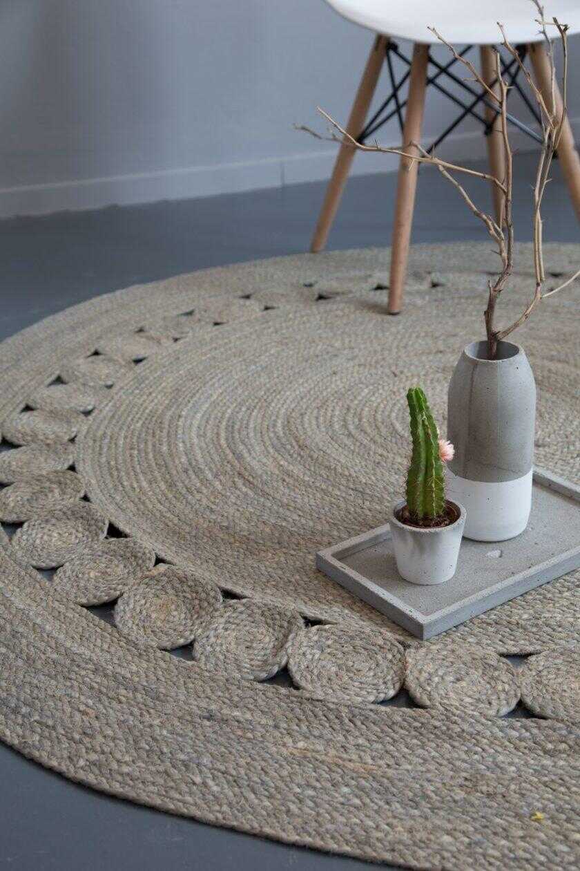 Στρογγυλό Χαλί R150 - Makrame Light Gray