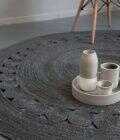 Στρογγυλό Χαλί R150 - Makrame Dark Gray