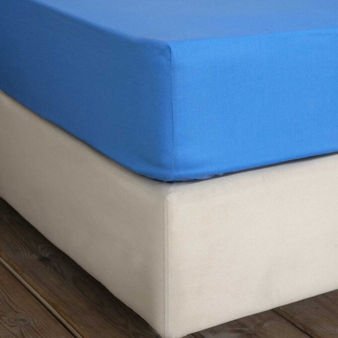 Σεντόνι Υπέρδιπλο με Λάστιχο Unicolors - Sea Blue