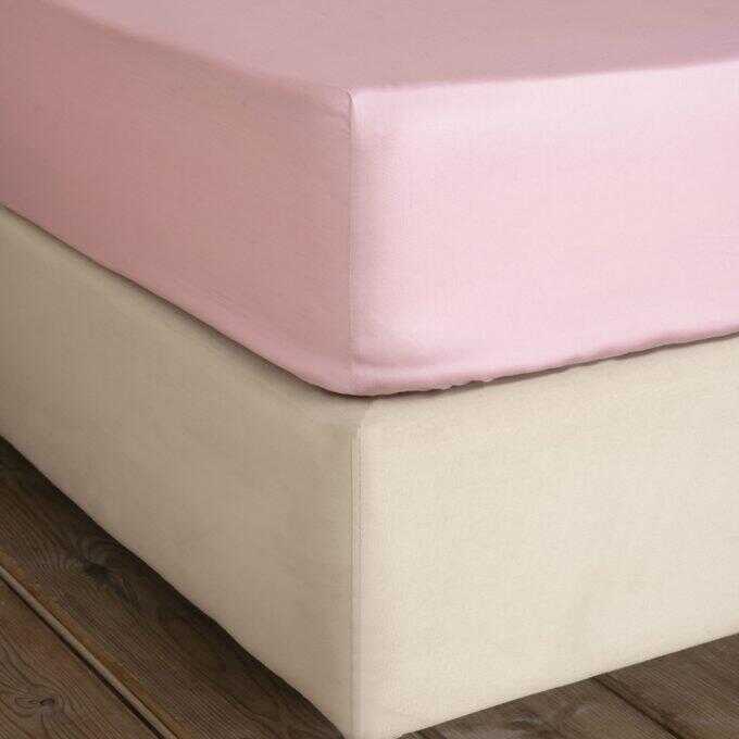Σεντόνι Ημίδιπλο με Λάστιχο Superior Satin - Soft Pink