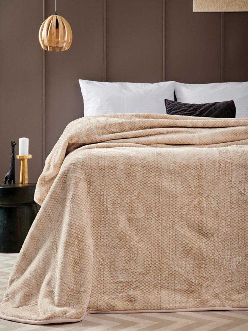 Κουβέρτα Βελουτέ 220x240 SMOOTH CREAM