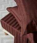 Ζεύγος Μαξιλαροθήκες Oxford 50x75 SATIN STRIPES BRUNETTE