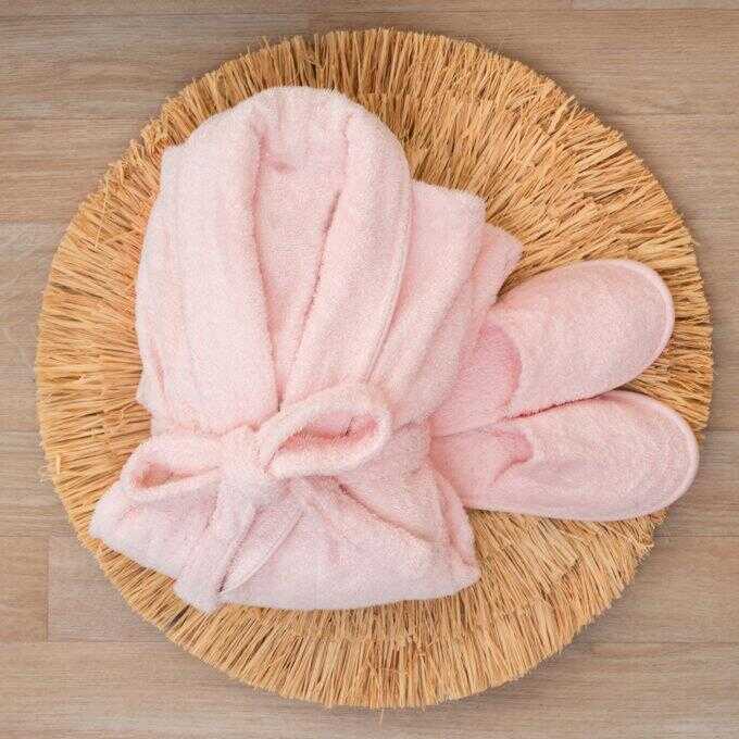 Σετ Μπουρνούζι με Παντόφλες Bath Collection PEARL PINK XX-Large