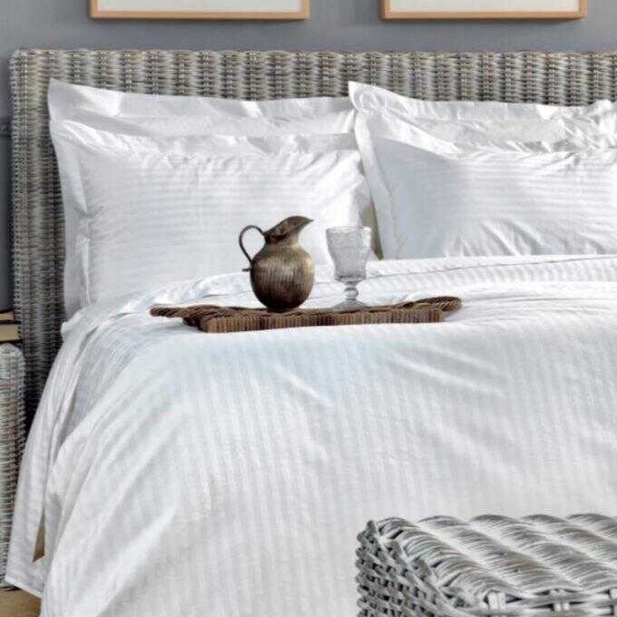 Σεντόνι White Comfort 300TC 170x270 WHITE STRIPES