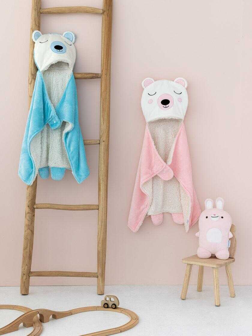 Κουβέρτα Fleece Με Κουκούλα New Baby 60x90 NB0126 PINK