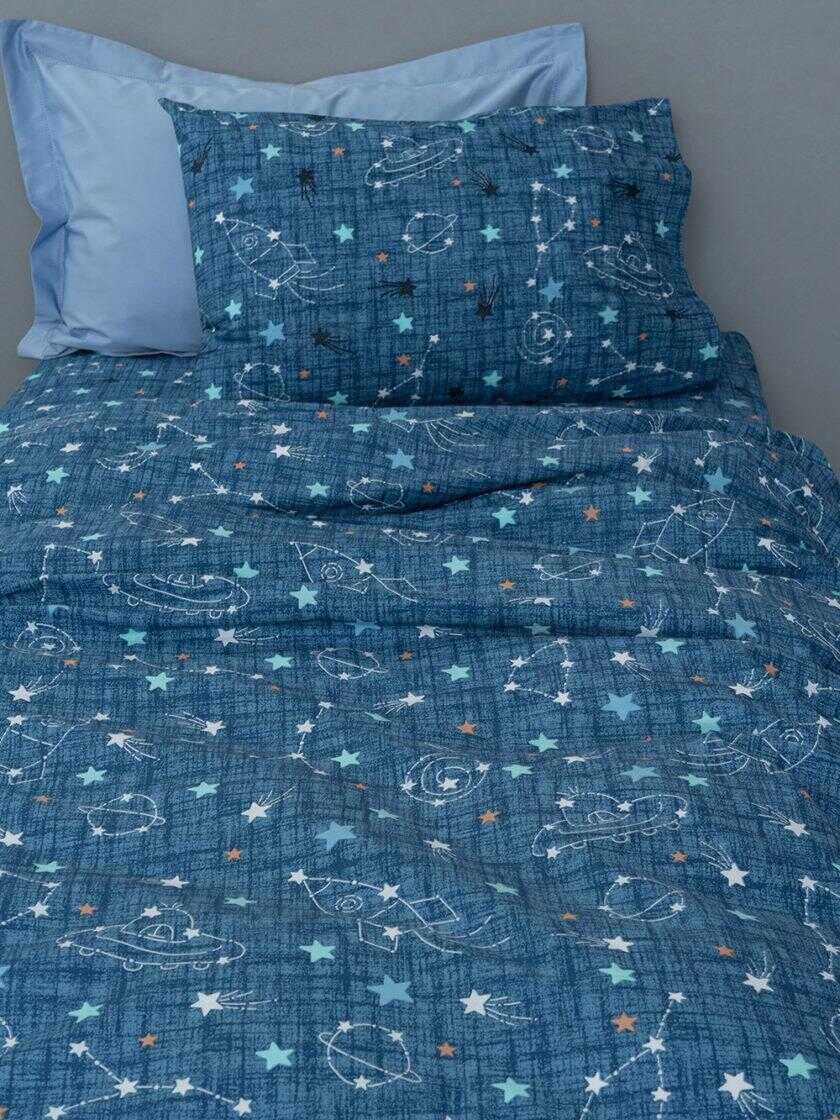 Σετ Παπλωματοθηκη Μονή Φωσφοριζέ 170x250 COMET BLUE