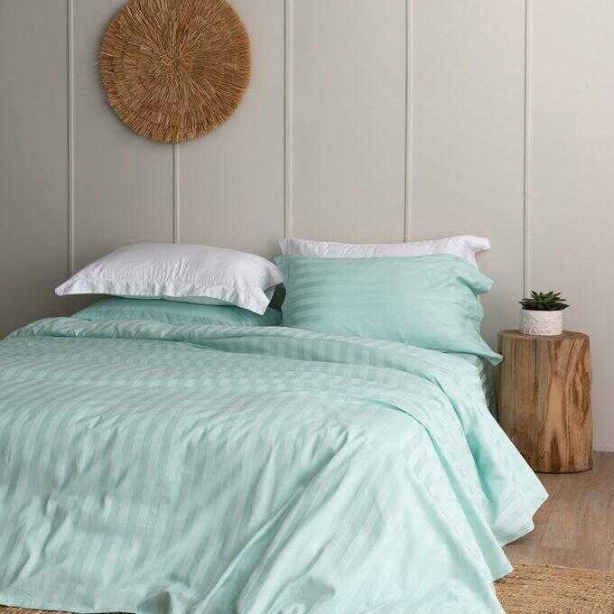 Σετ Υπέρδιπλα Σεντόνια 240x270 SATIN STRIPES MINT