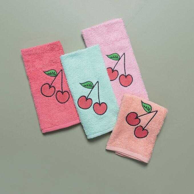 Σετ 4 Πετσετάκια Μπανιου Kids Bath 40x60 CHERRIES