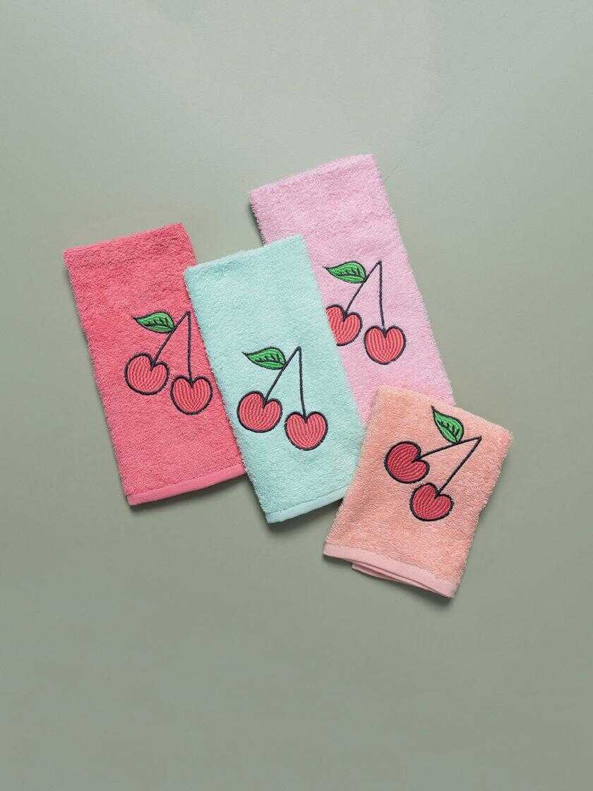 Σετ 4 Πετσετάκια Μπανιου Kids Bath 40x60 CHERRIES