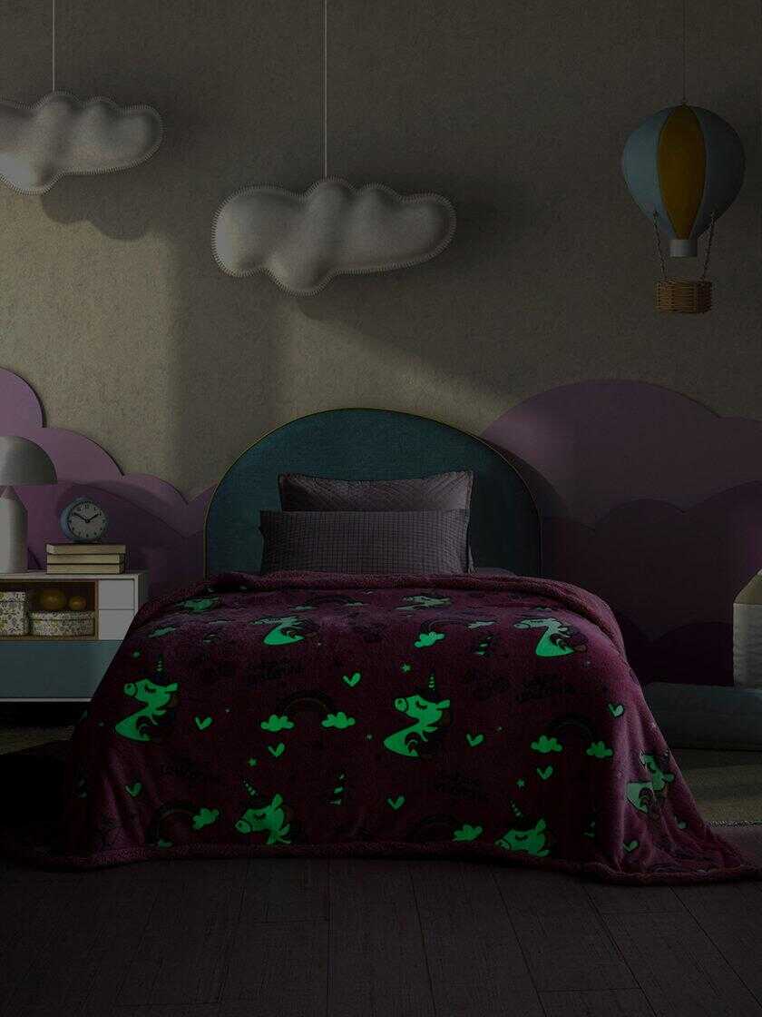 Κουβερτα Fleece Μονή Φωσφοριζέ 160x220 FANTASY