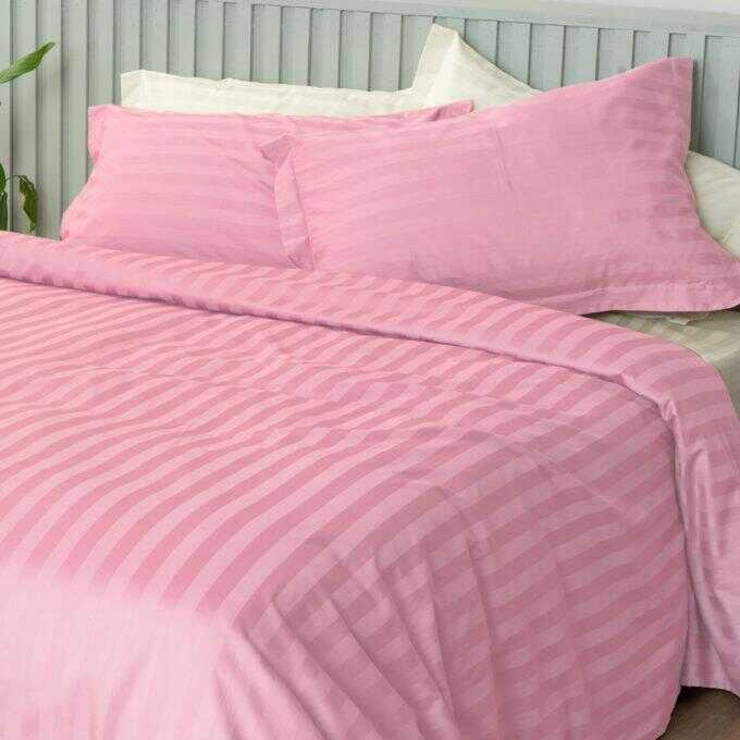 Σετ Υπέρδιπλα Σεντόνια 240x270 SATIN STRIPES HS ROSE