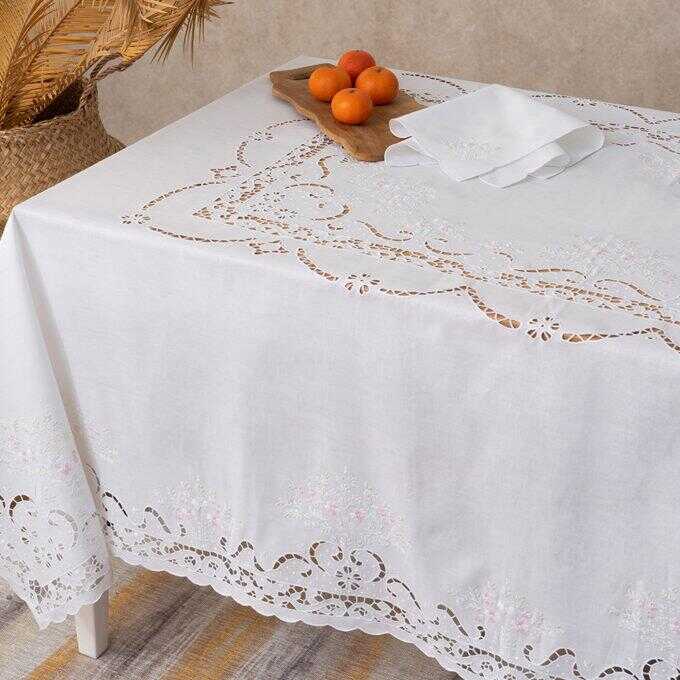 Σετ Τραπεζομάντηλο Με 8 Πετσέτες Φαγητου Vintage Beauty 180x220 Οβαλ CRINO