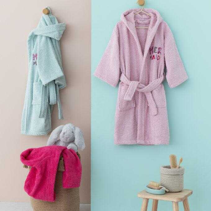 Μπουρνούζι με Κουκούλα Kids Bath MERMAID FUCHSIA 6-8