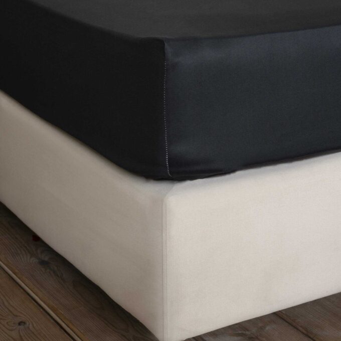 Σεντόνι Μονό με Λάστιχο Superior Satin - Black