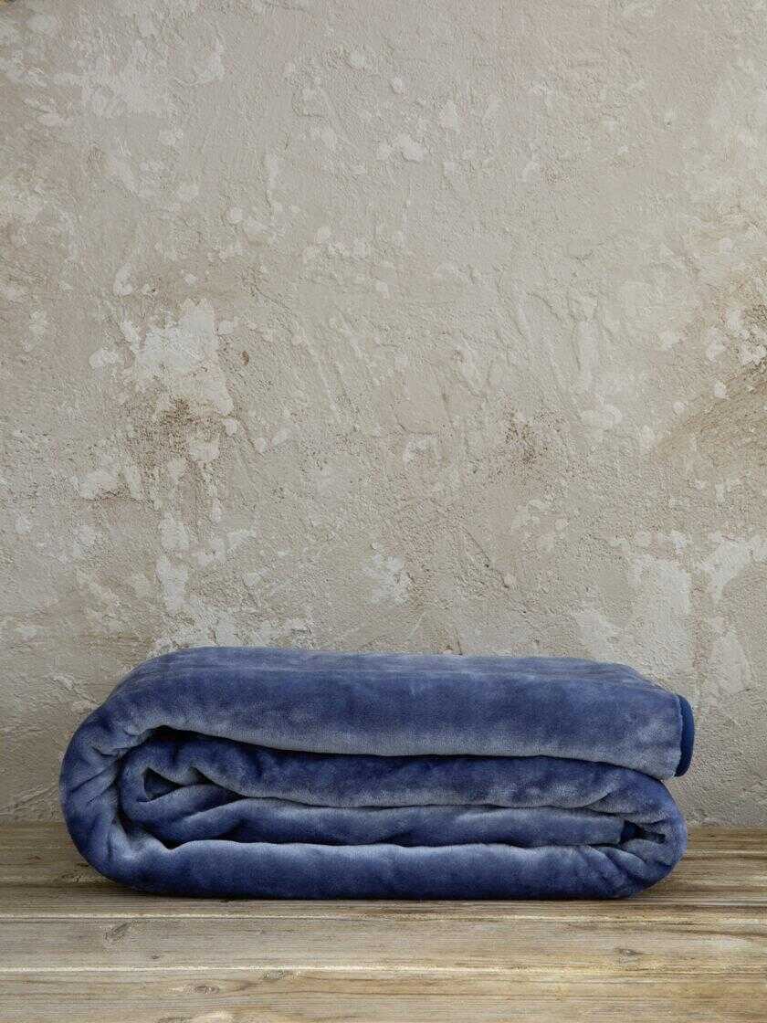 Κουβέρτα Βελουτέ Μονή 160x220 Coperta - Blue