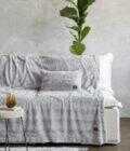 Κουβέρτα καναπέ 130x170 - Velure Light Gray
