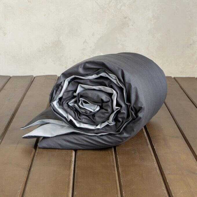 Παπλωματοθήκη Υπέρδιπλη Colors - Shiny Gray / Midnight Gray