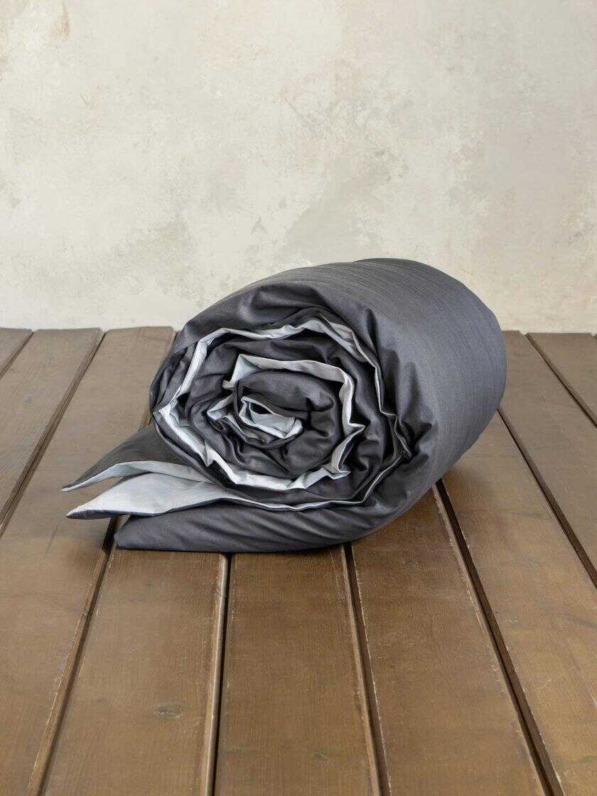 Παπλωματοθήκη Υπέρδιπλη Colors - Shiny Gray / Midnight Gray