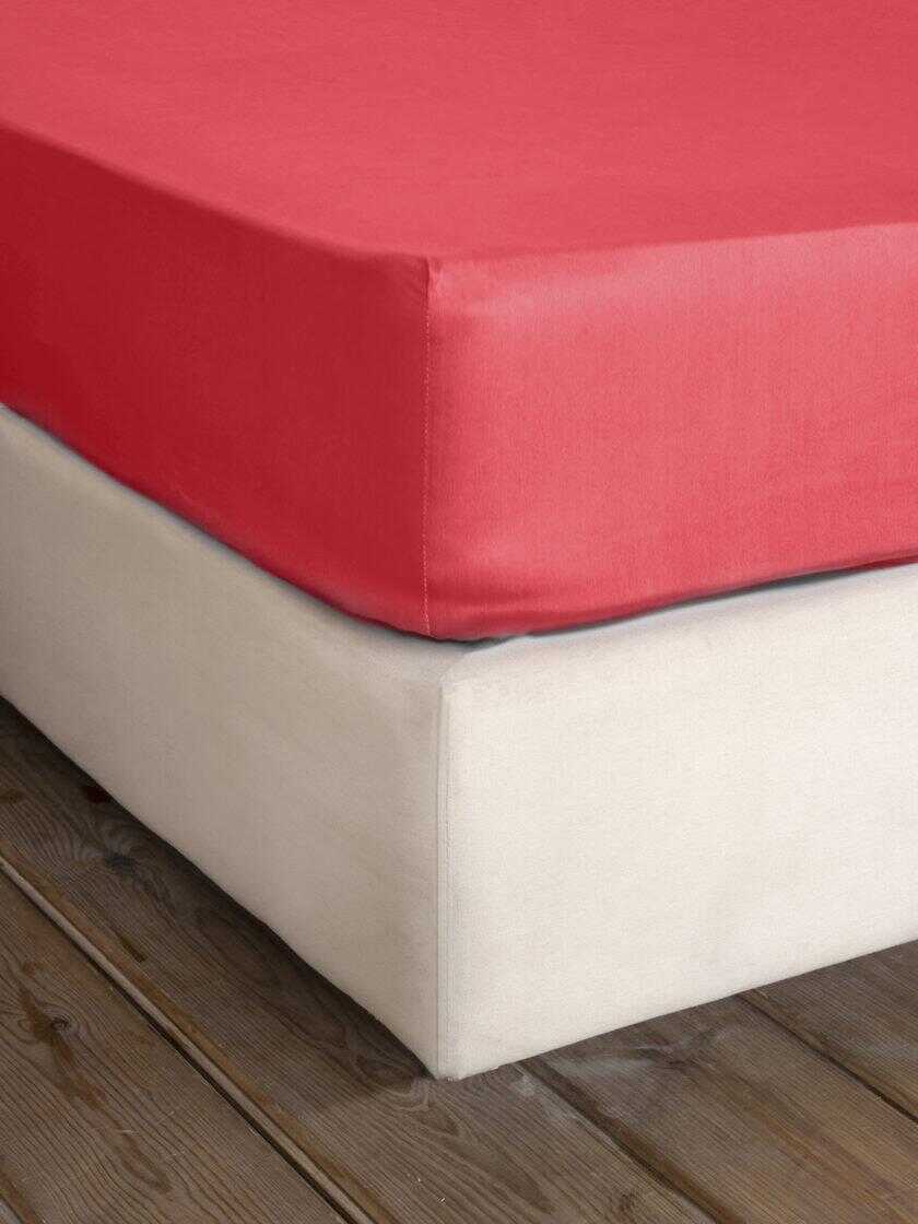Σεντόνι Υπέρδιπλο με Λάστιχο Superior Satin - Red