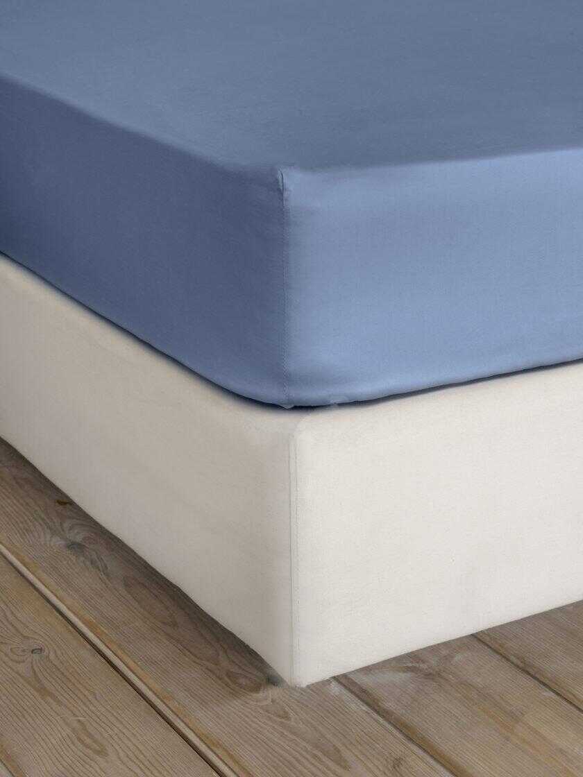 Σεντόνι Μονό με Λάστιχο Superior Satin - Shadow Blue