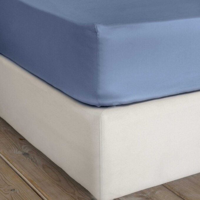 Σεντόνι Υπέρδιπλο με Λάστιχο Superior Satin - Shadow Blue