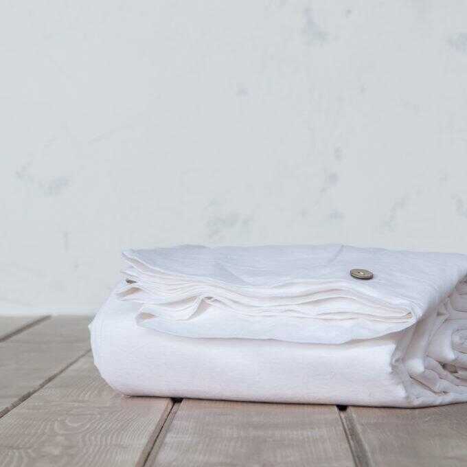 Παπλωματοθήκη Υπέρδιπλη Linen - White