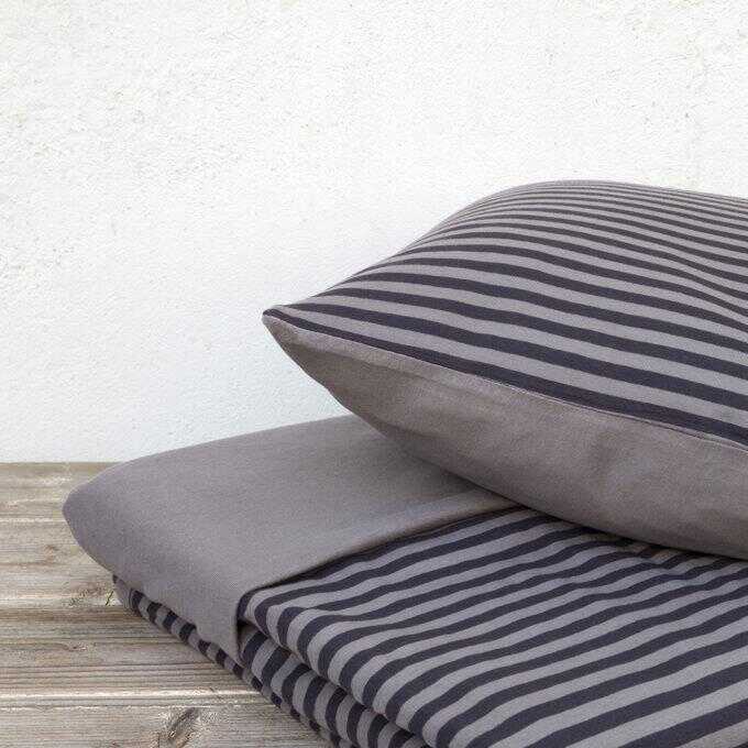 Σετ Παπλωματοθήκη Μονή - Suave Dark Gray