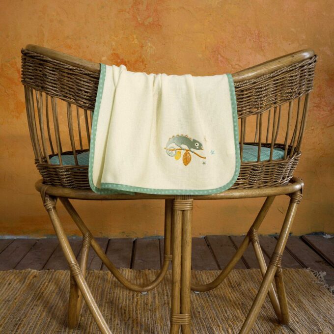 Κουβέρτα Πικέ 110x140 - Cute Chameleon