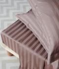 Σετ Υπέρδιπλα Σεντόνια 240x270 SATIN STRIPES MOKA