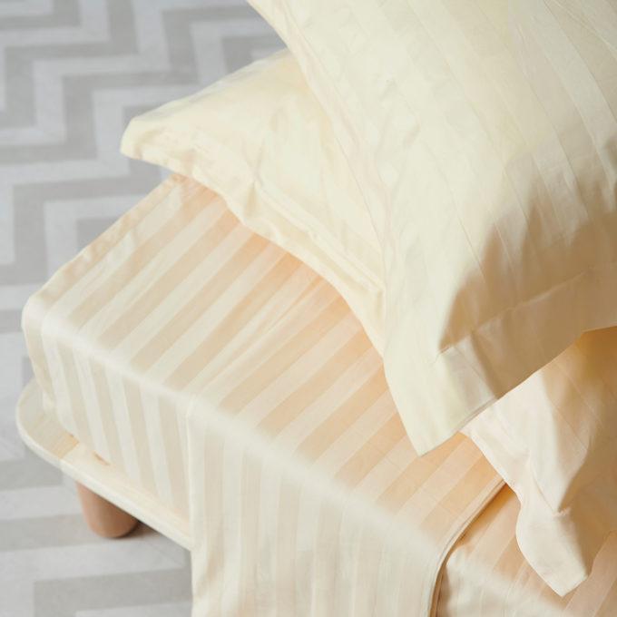Σετ Υπέρδιπλα Σεντόνια 240x270 SATIN STRIPES VANILLA