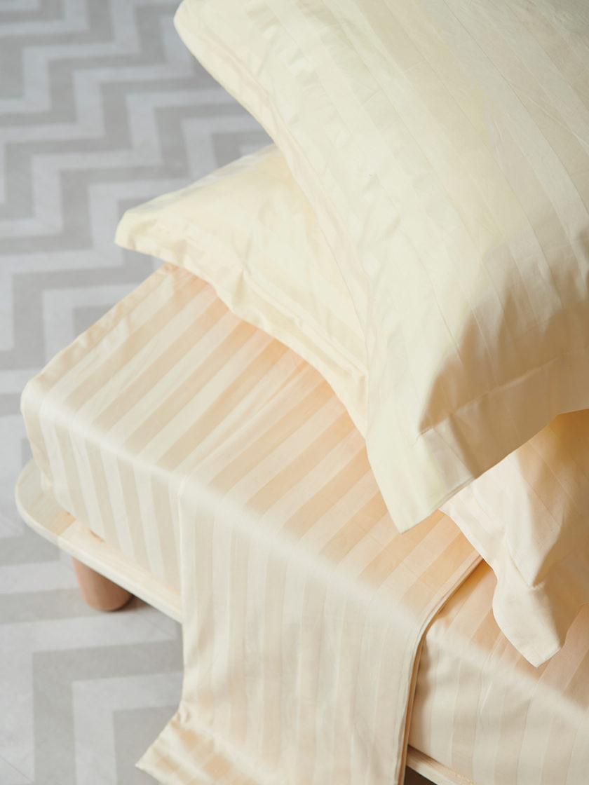 Σετ Υπέρδιπλα Σεντόνια 240x270 SATIN STRIPES VANILLA