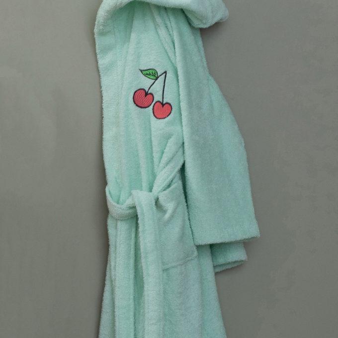 Μπουρνούζι με Κουκούλα Kids Bath CHERRY AQUA 12-14