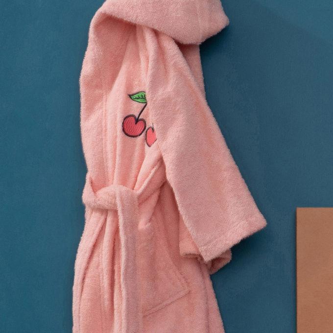 Μπουρνούζι με Κουκούλα Kids Bath CHERRY PEACH 12-14