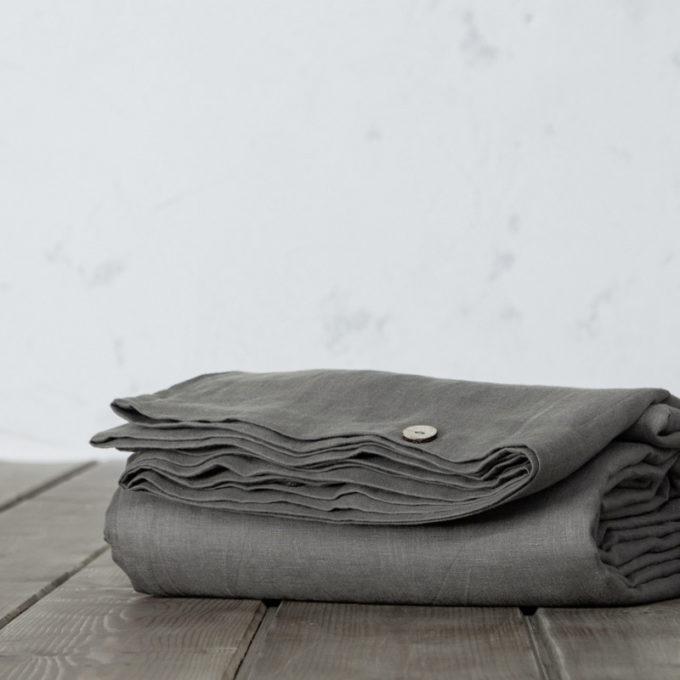 Παπλωματοθήκη Υπέρδιπλη Linen - Dark Gray