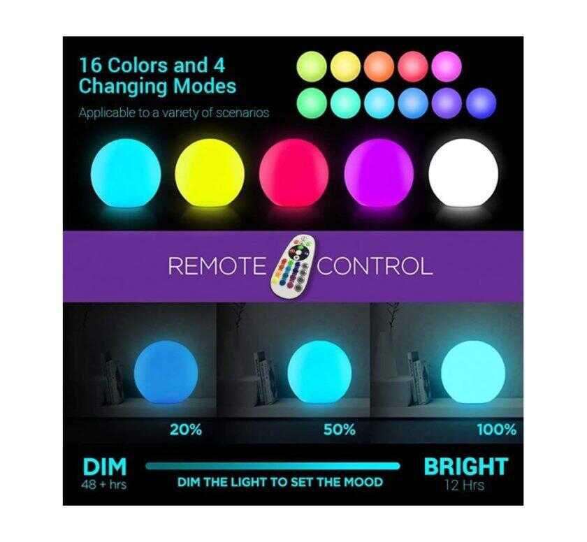 Φωτιζόμενη LED μπάλα Ø40-50cm IP684
