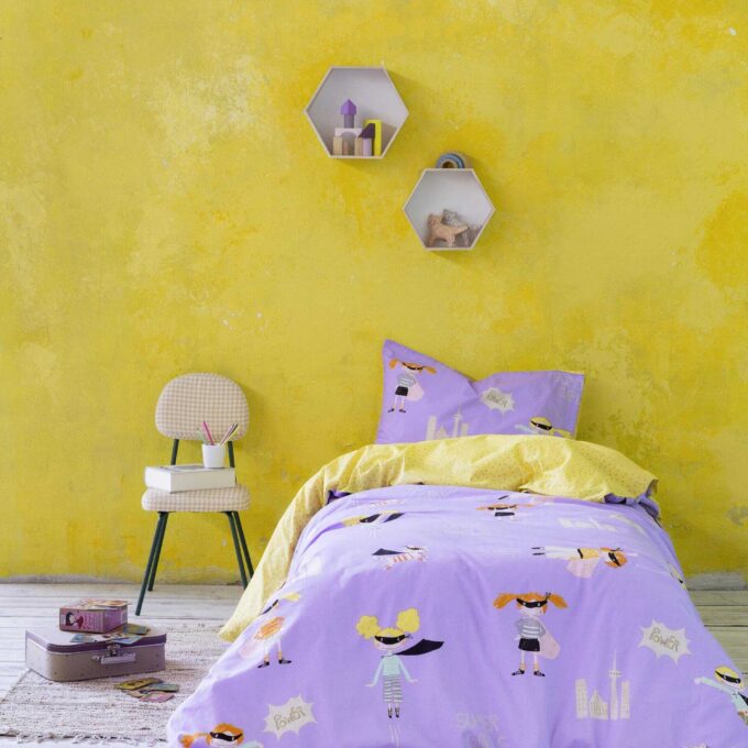 Σετ Σεντόνια Μονά με Λάστιχο - Super Girls