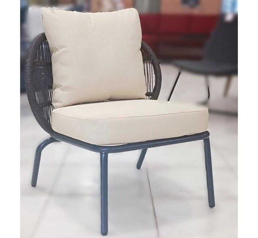 Cordo πολυθρόνα lounge μεταλλική με rope2