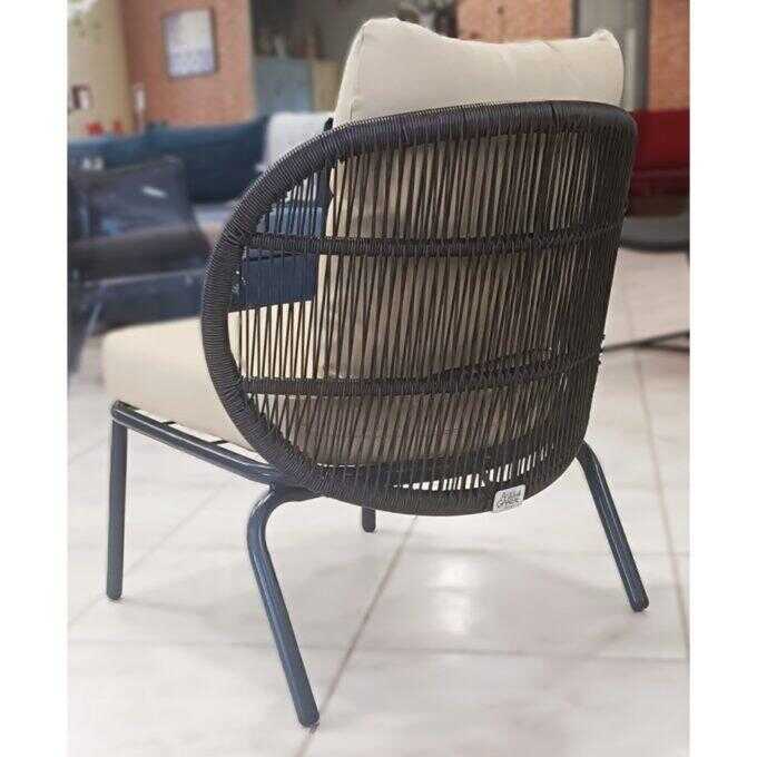 Cordo πολυθρόνα lounge μεταλλική με rope1