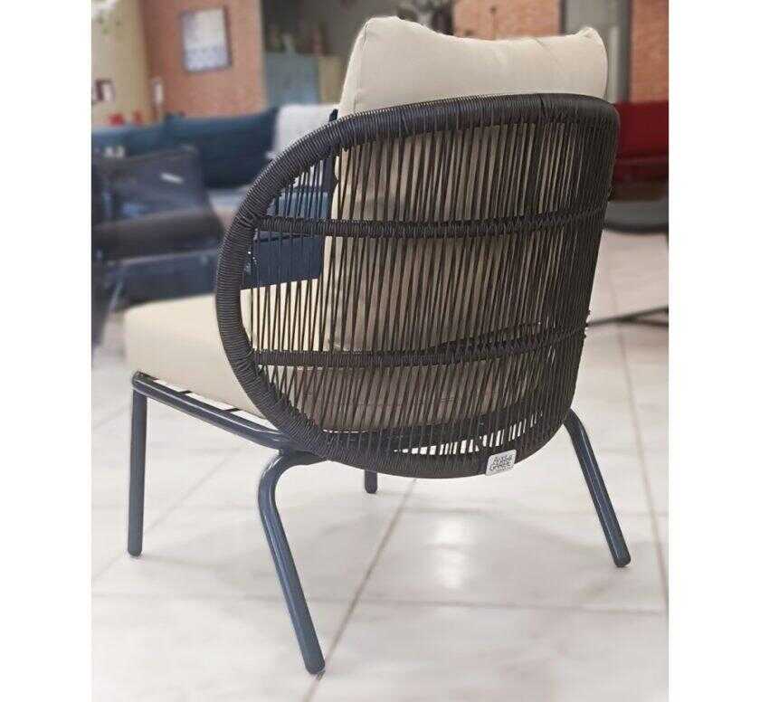 Cordo πολυθρόνα lounge μεταλλική με rope1