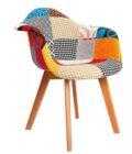 Corine πολυθρόνα ξύλινη Patchwork1