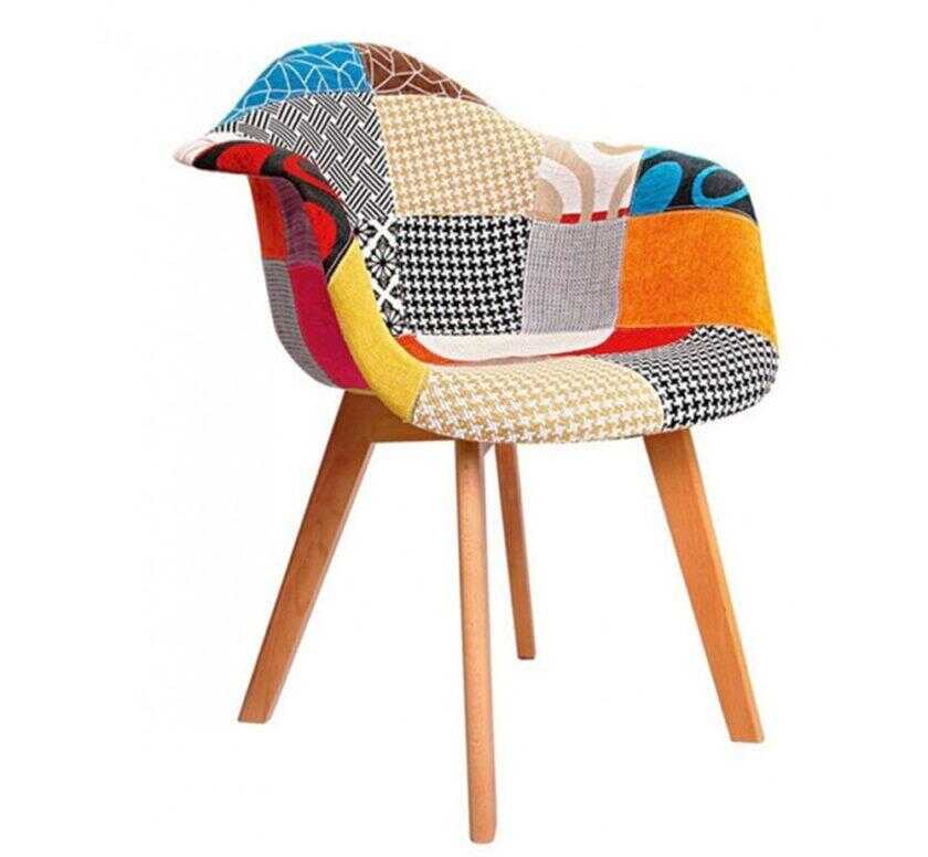 Corine πολυθρόνα ξύλινη Patchwork1
