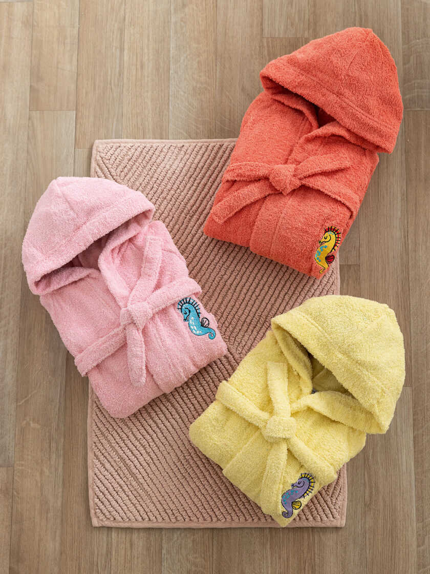 Μπουρνούζι με Κουκούλα Kids Bath TAMI PINK 4-6