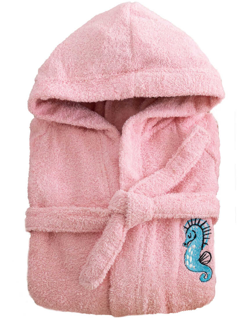 Μπουρνούζι με Κουκούλα Kids Bath TAMI PINK 4-6