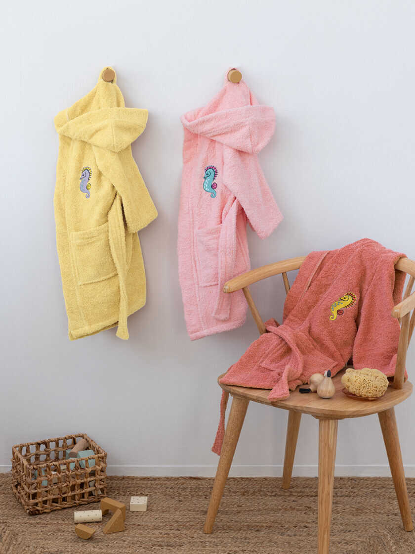 Μπουρνούζι με Κουκούλα Kids Bath TAMI PINK 4-6