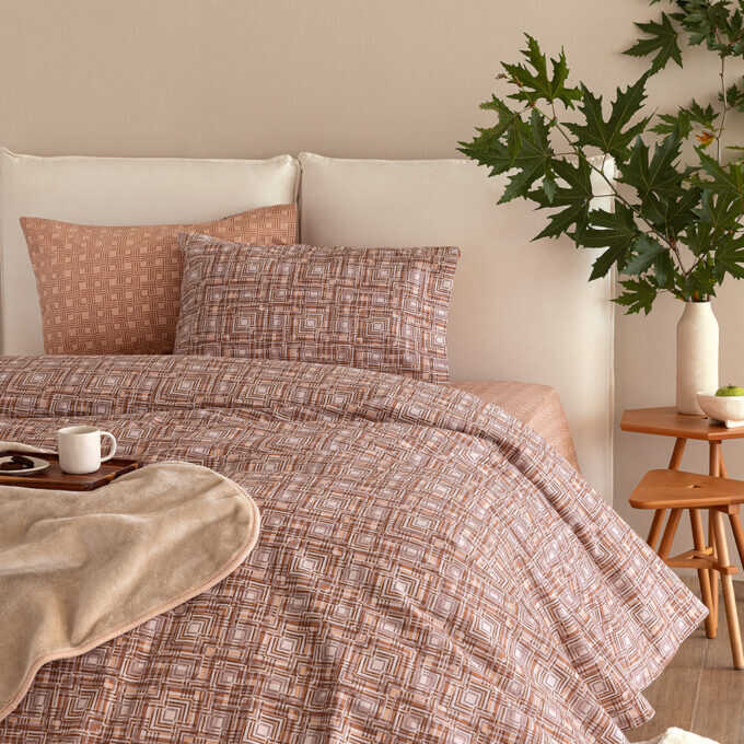 Σετ Σεντόνια Υπέρδιπλα Flannel Beauty 240x265 FB0229 Χωρίς Λάστιχο