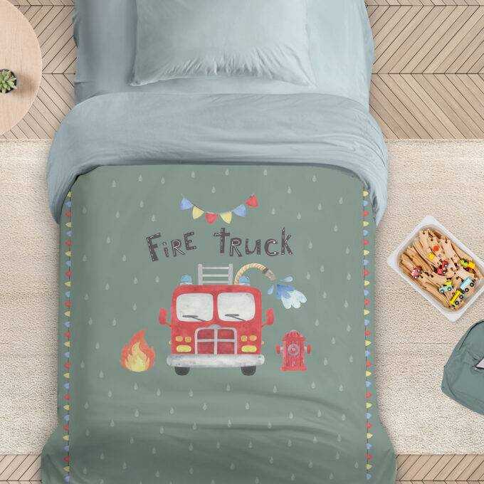 Πάπλωμα Μονό 160x240 - Fire Truck