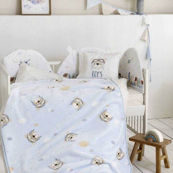 Κουβέρτα Βελουτέ Λίκνου 80x110 - Boy's World